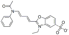 2-[4-(acetylphenylamino)buta-1,3-dienyl]-3-ethyl-5-sulphonatobenzoxazolium 구조식 이미지