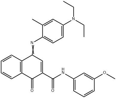 4-[[4-(Diethylamino)-2-methylphenyl]imino]-1,4-dihydro-N-(3-methoxyphenyl)-1-oxo-2-naphthalenecarboxamide 구조식 이미지