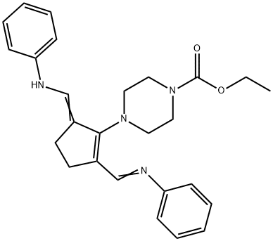 4-[5-[(Phenylamino)methylene]-2-[(phenylimino)methyl]-1-cyclopenten-1-yl]-1-piperazinecarboxylic acid ethyl ester Structure