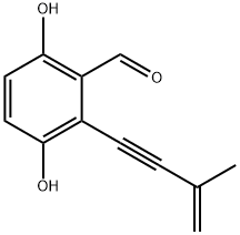 3,6-Dihydroxy-2-(3-methyl-3-buten-1-ynyl)benzaldehyde 구조식 이미지