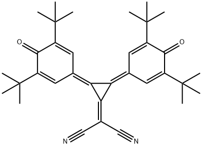 [2,3-Bis[3,5-bis(1,1-dimethylethyl)-4-oxo-2,5-cyclohexadien-1-ylidene]cyclopropylidene]propanedinitrile 구조식 이미지