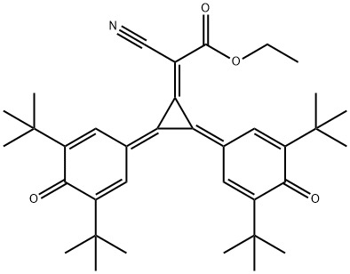 2-[2,3-Bis[3,5-bis(1,1-dimethylethyl)-4-oxo-2,5-cyclohexadien-1-ylidene]cyclopropylidene]-2-cyanoacetic acid ethyl ester Structure