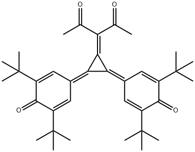 3-[2,3-Bis[3,5-bis(1,1-dimethylethyl)-4-oxo-2,5-cyclohexadien-1-ylidene]cyclopropylidene]-2,4-pentanedione Structure