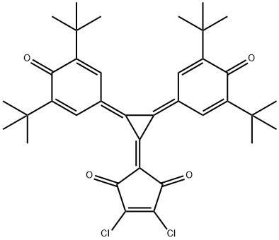 2-[2,3-Bis[3,5-bis(1,1-dimethylethyl)-4-oxo-2,5-cyclohexadien-1-ylidene]cyclopropylidene]-4,5-dichloro-4-cyclopentene-1,3-dione 구조식 이미지