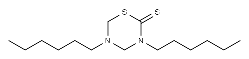 3,5-dihexyl-1,3,5-thiadiazinane-2-thione 구조식 이미지