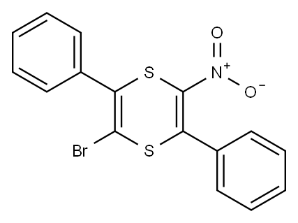 2-bromo-5-nitro-3,6-diphenyl-1,4-dithiine 구조식 이미지