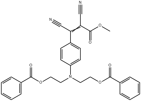 methyl 3-[4-[bis[2-(benzoyloxy)ethyl]amino]phenyl]-2,3-dicyanoacrylate 구조식 이미지