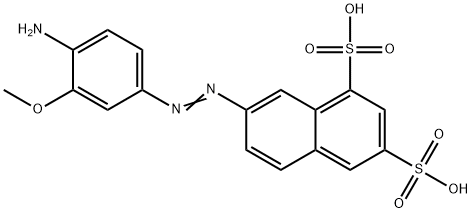 7-(4-Amino-3-methoxyphenylazo)-1,3-naphthalenedisulfonic acid 구조식 이미지