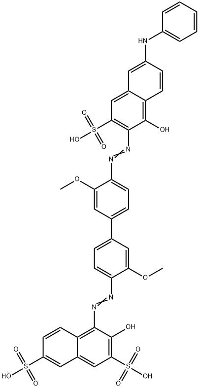 3-hydroxy-4-[[4'-[[1-hydroxy-6-(phenylamino)-3-sulpho-2-naphthyl]azo]-3,3'-dimethoxy[1,1'-biphenyl]-4-yl]azo]naphthalene-2,7-disulphonic acid 구조식 이미지
