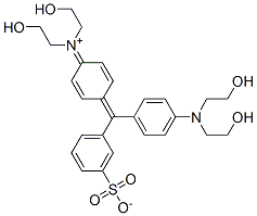 N-[4-[[4-[Bis(2-hydroxyethyl)amino]phenyl](3-sulfonatophenyl)methylene]-2,5-cyclohexadien-1-ylidene]-2-hydroxy-N-(2-hydroxyethyl)ethanaminium 구조식 이미지