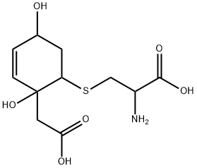 2-amino-3-[[2-(carboxymethyl)-2,5-dihydroxy-1-cyclohex-3 enyl]sulfanyl]propanoic acid Structure