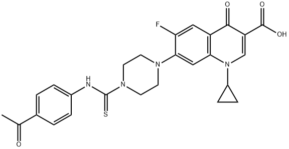 3-Quinolinecarboxylic acid, 7-[4-[[(4-acetylphenyl)aMino]thioxoMethyl]-1-piperazinyl]-1-cyclopropyl-6-fluoro-1,4-dihydro-4-oxo- 구조식 이미지