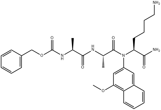 벤질옥시카르보닐-알라닐-알라닐-리실-4-메톡시-2-나프틸아미드 구조식 이미지