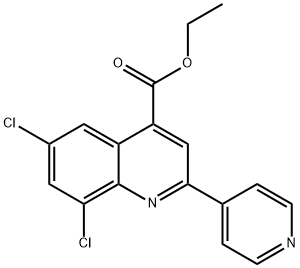 ethyl 6,8-dichloro-2-pyridin-4-yl-quinoline-4-carboxylate 구조식 이미지