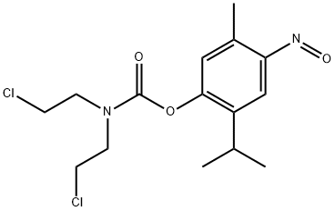 (5-methyl-4-nitroso-2-propan-2-yl-phenyl) N,N-bis(2-chloroethyl)carbam ate 구조식 이미지