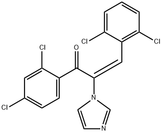 2-Propen-1-one,  1-(2,4-dichlorophenyl)-3-(2,6-dichlorophenyl)-2-(1H-imidazol-1-yl)-,  (E)-  (9CI) 구조식 이미지