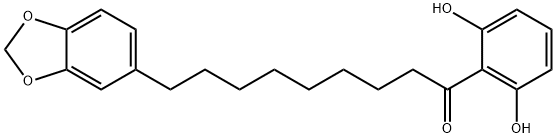9-(1,3-Benzodioxol-5-yl)-1-(2,6-dihydroxyphenyl)-1-nonanone 구조식 이미지