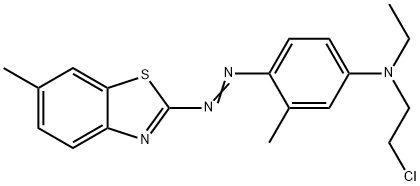 2-[4-[N-Ethyl-N-(2-chloroethyl)amino]-2-methyl-phenylazo]-6-methylbenzothiazole 구조식 이미지