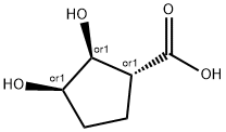 Cyclopentanecarboxylic acid, 2,3-dihydroxy-, (1alpha,2beta,3beta)- (9CI) 구조식 이미지