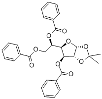 1,2-O-이소프로필리덴-3,5,6-TRI-O-BENZOYL-ALPHA-D-글루코푸라노스 구조식 이미지