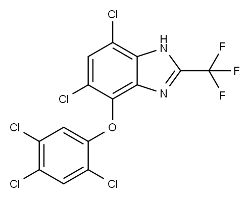 5,7-dichloro-4-(2,4,5-trichlorophenoxy)-2-(trifluoromethyl)-1H-benzimidazole 구조식 이미지