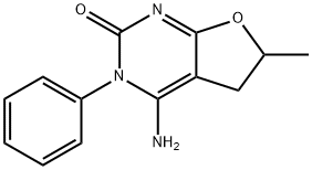 4-Amino-5,6-dihydro-6-methyl-3-phenyl-furo[2,3-d]pyrimidin-2<br>(3H)-one Structure