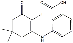 2-[(2-iodo-5,5-dimethyl-3-oxo-1-cyclohexenyl)amino]benzenecarboxylic acid 구조식 이미지