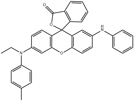 2'-anilino-6'-[ethyl(p-tolyl)amino]spiro[isobenzofuran-1(3H),9'-[9H]xanthene]-3-one 구조식 이미지