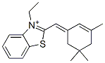 2-[(3,5,5-Trimethyl-2-cyclohexene-1-ylidene)methyl]-3-ethylbenzothiazolium 구조식 이미지