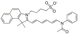 2-[6-(acetylphenylamino)hexa-1,3,5-trienyl]-1,1-dimethyl-3-(4-sulphonatobutyl)-1H-benz[i]indolium  Structure