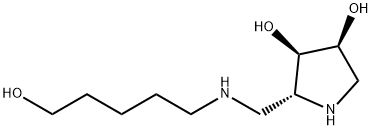 3,4-Pyrrolidinediol, 2-[[(5-hydroxypentyl)amino]methyl]-, (2R,3R,4S)- (9CI) Structure