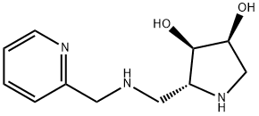 3,4-Pyrrolidinediol, 2-[[(2-pyridinylmethyl)amino]methyl]-, (2R,3R,4S)- (9CI) Structure