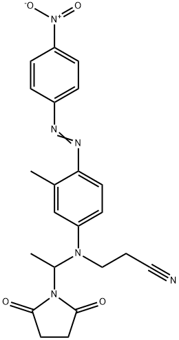 3-[[1-(2,5-dioxopyrrolidin-1-yl)ethyl][3-methyl-4-[(4-nitrophenyl)azo]phenyl]amino]propiononitrile  구조식 이미지