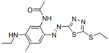 N-[5-(ethylamino)-2-[[5-(ethylthio)-1,3,4-thiadiazol-2-yl]azo]-4-methylphenyl]acetamide 구조식 이미지