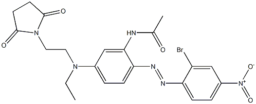 N-[2-[(2-Bromo-4-nitrophenyl)azo]-5-[[2-(2,5-dioxo-1-pyrrolidinyl)ethyl]ethylamino]phenyl]acetamide 구조식 이미지