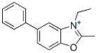 3-Ethyl-2-methyl-5-phenylbenzoxazolium 구조식 이미지