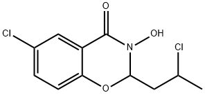 6-chloro-2-(2-chloropropyl)-2,3-dihydro-3-hydroxy-4H-1,3-benzoxazin-4-one 구조식 이미지