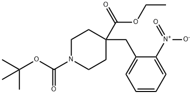 ETHYL N-BOC-4-(2-NITROBENZYL)PIPERIDINE-4-CARBOXYLATE 구조식 이미지