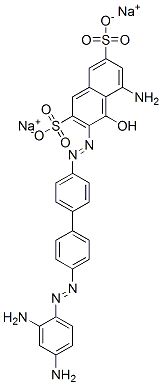 5-Amino-3-[[4'-[(2,4-diaminophenyl)azo]-1,1'-biphenyl-4-yl]azo]-4-hydroxy-2,7-naphthalenedisulfonic acid disodium salt 구조식 이미지