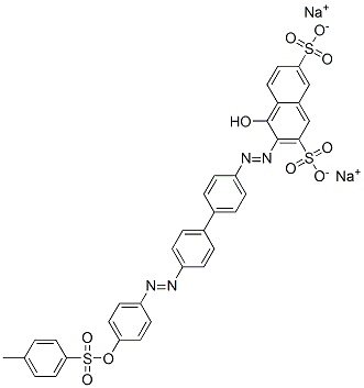 4-Hydroxy-3-[[4'-[[4-[[(4-methylphenyl)sulfonyl]oxy]phenyl]azo]-1,1'-biphenyl-4-yl]azo]-2,7-naphthalenedisulfonic acid disodium salt Structure