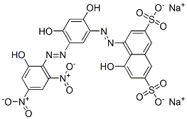 4-[[2,4-Dihydroxy-5-[(2-hydroxy-4,6-dinitrophenyl)azo]phenyl]azo]-5-hydroxy-2,7-naphthalenedisulfonic acid disodium salt Structure