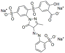 trisodium 5-[[2-[4,5-dihydro-3-methyl-5-oxo-4-[(2-sulphonatophenyl)azo]-1H-pyrazol-1-yl]-4-sulphonatophenyl]sulphonyl]salicylate 구조식 이미지