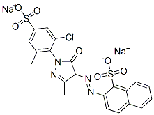 2-[[1-(2-Chloro-6-methyl-4-sulfophenyl)-4,5-dihydro-3-methyl-5-oxo-1H-pyrazol-4-yl]azo]-1-naphthalenesulfonic acid disodium salt Structure
