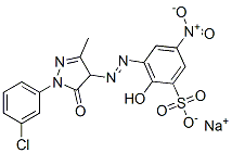 sodium 3-[[1-(3-chlorophenyl)-4,5-dihydro-3-methyl-5-oxo-1H-pyrazol-4-yl]azo]-2-hydroxy-5-nitrobenzenesulphonate  Structure