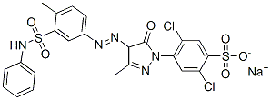 sodium 4-[4-[[3-(anilinosulphonyl)-p-tolyl]azo]-4,5-dihydro-3-methyl-5-oxo-1H-pyrazol-1-yl]-2,5-dichlorobenzenesulphonate Structure