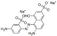 disodium 6-amino-5-[(4-amino-2-sulphonatophenyl)azo]-4-hydroxynaphthalene-2-sulphonate 구조식 이미지