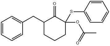 2-Acetyloxy-6-phenylmethyl-2-(phenylthio)cyclohexanone 구조식 이미지