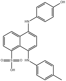 5-(4-hydroxyanilino)-8-(4-methylanilino)-1-naphthalenesulfonic acid 구조식 이미지