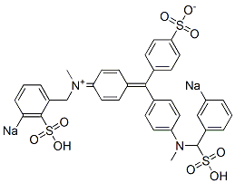 N-Methyl-N-[4-[[4-[N-methyl-N-(3-sodiosulfobenzyl)amino]phenyl](4-sulfonatophenyl)methylene]-2,5-cyclohexadien-1-ylidene]-3-sodiosulfobenzenemethanaminium 구조식 이미지
