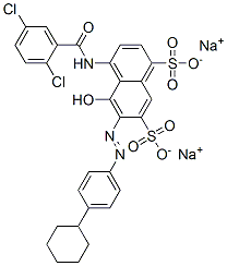 disodium 6-[(4-cyclohexylphenyl)azo]-4-[(2,5-dichlorobenzoyl)amino]-5-hydroxynaphthalene-1,7-disulphonate Structure